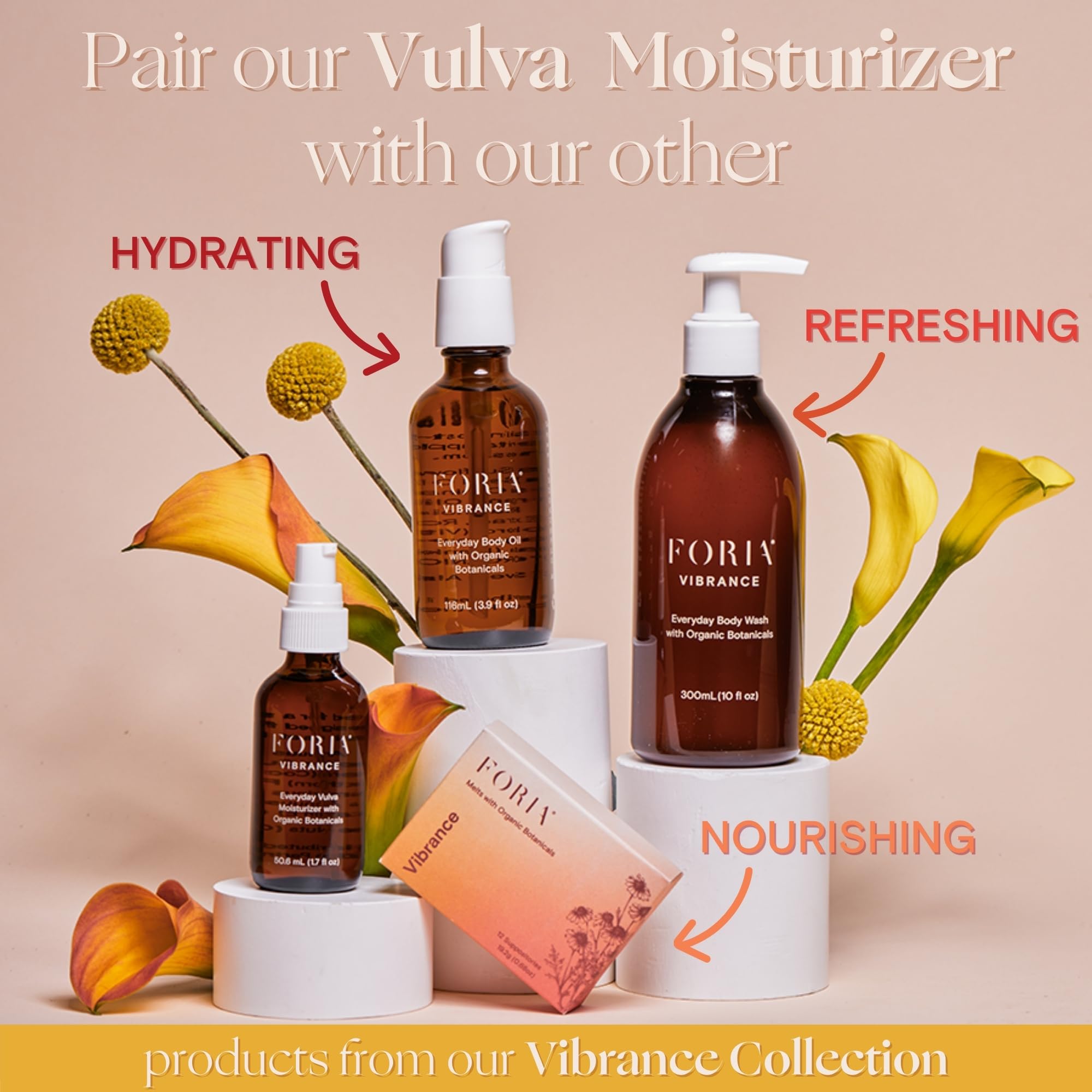 FORIA Everyday Vulva Moisturizer texture swirl showing smooth, quick-absorbing hydration.