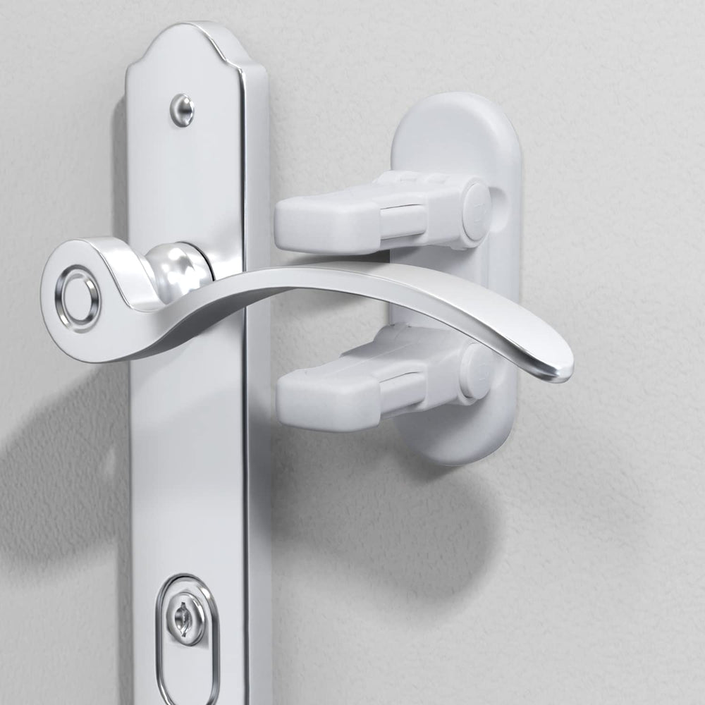 Fority door lever lock 3pack on a white door enhances child safety.