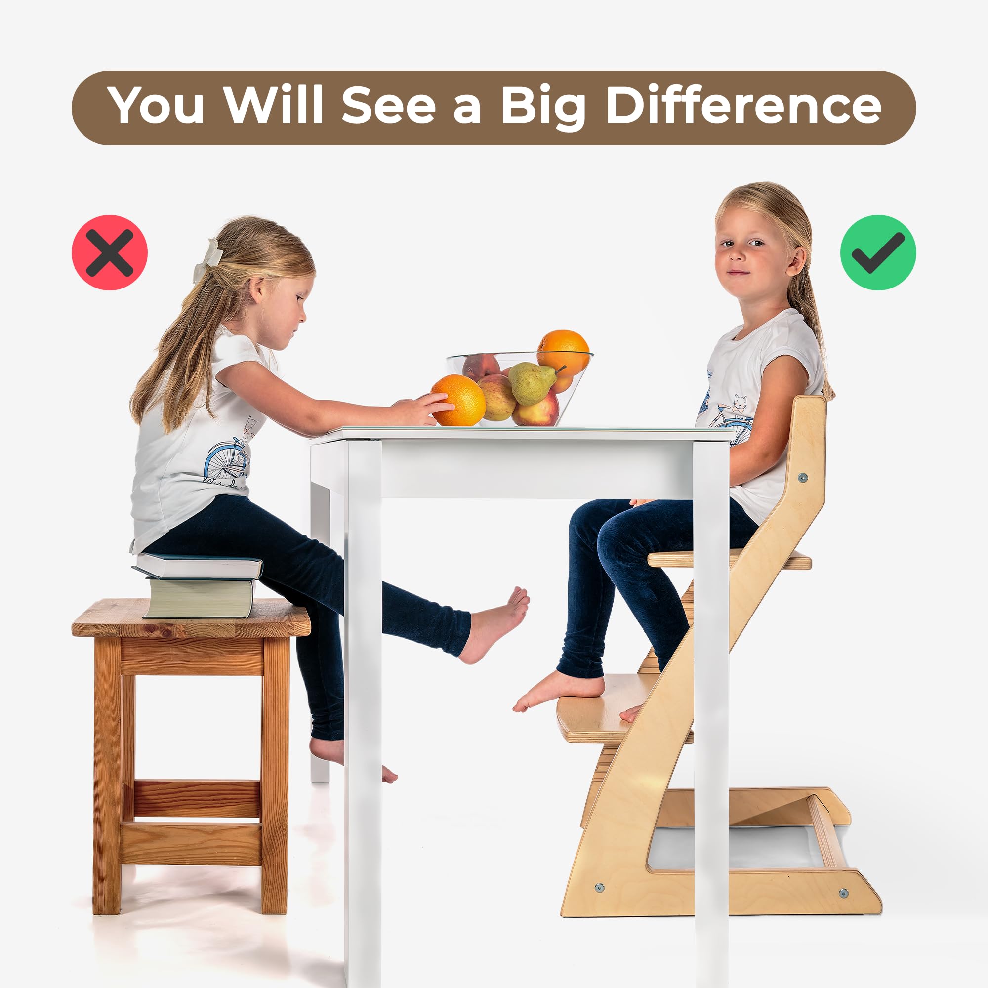 Fornel high chair at the table promotes participation in meals.