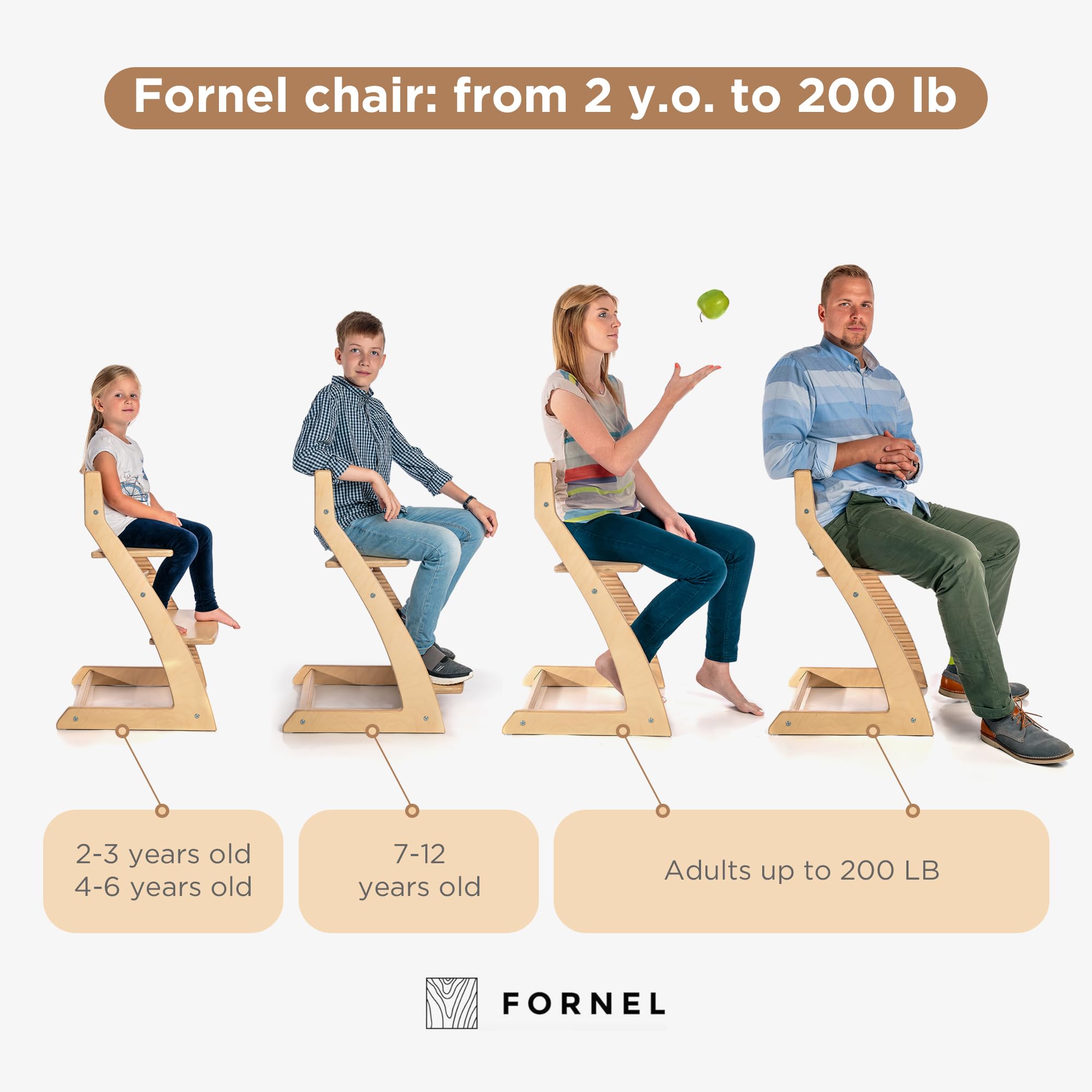 Fornel solid wood with non-toxic finish close-up, safe daily use.