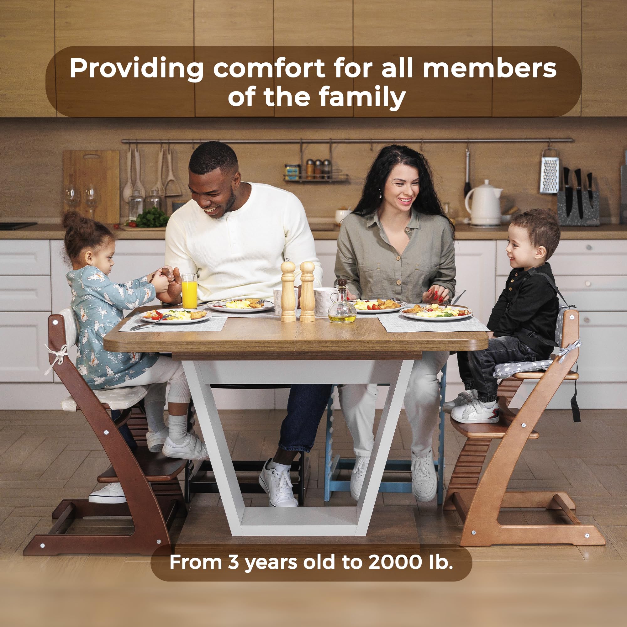 Fornel chair base and foot rest show sturdy support.