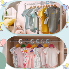 ForraFun baby clothes organizers showing size progression from newborn to 24 months