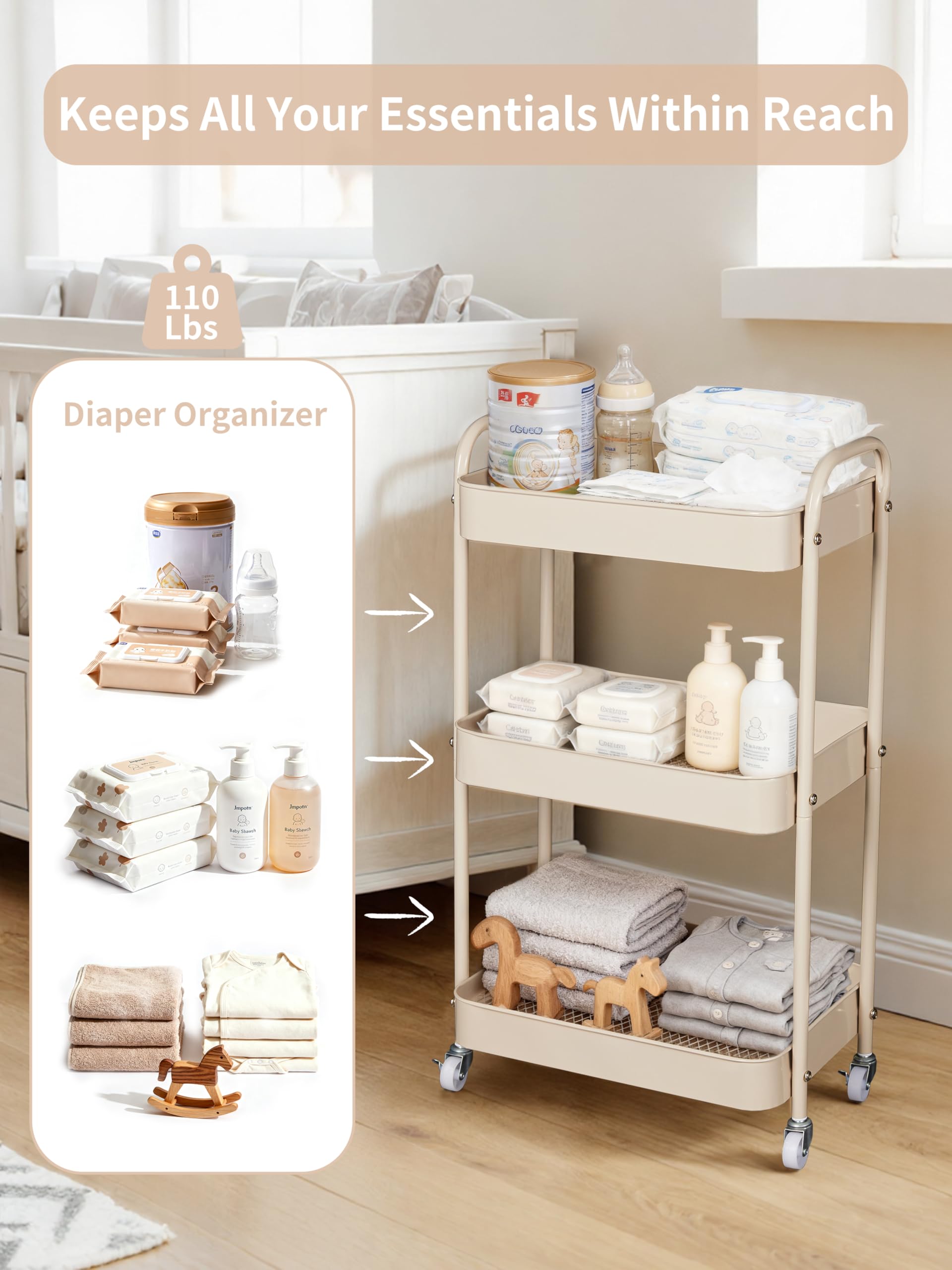 Fortella baby bottle organizer keeps bottles and feeds neatly within reach.