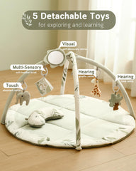 Fortella Baby Play Gym elephant toy rattle supports cause-and-effect exploration during supervised sessions