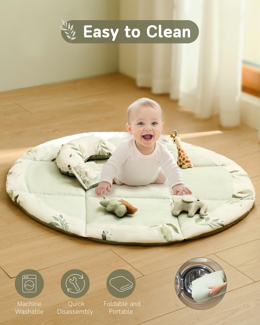 Fortella Baby Play Gym ergonomic pillow provides added comfort for little heads and necks