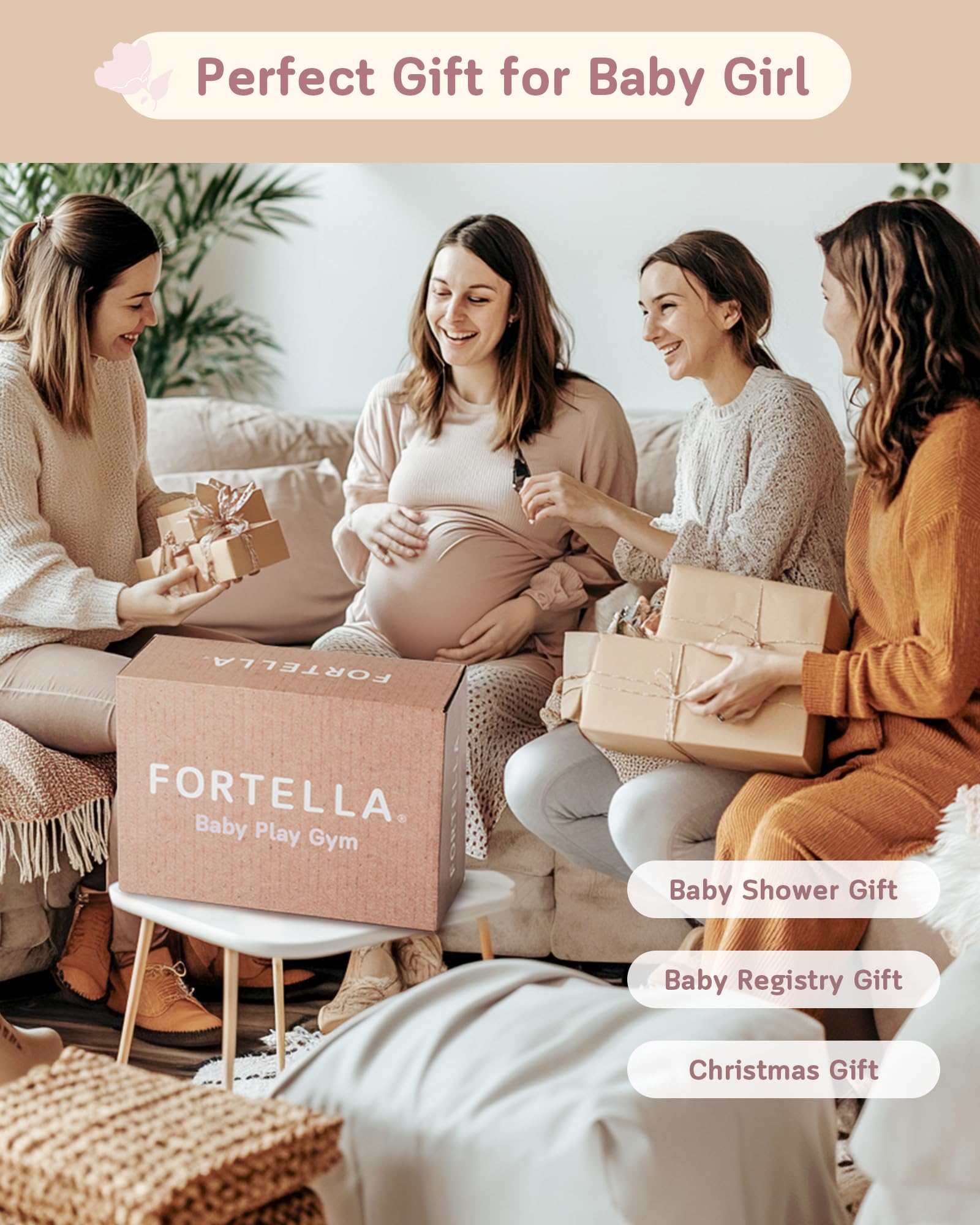 Fortella Baby Play Gym Washable cover keeps the mat clean