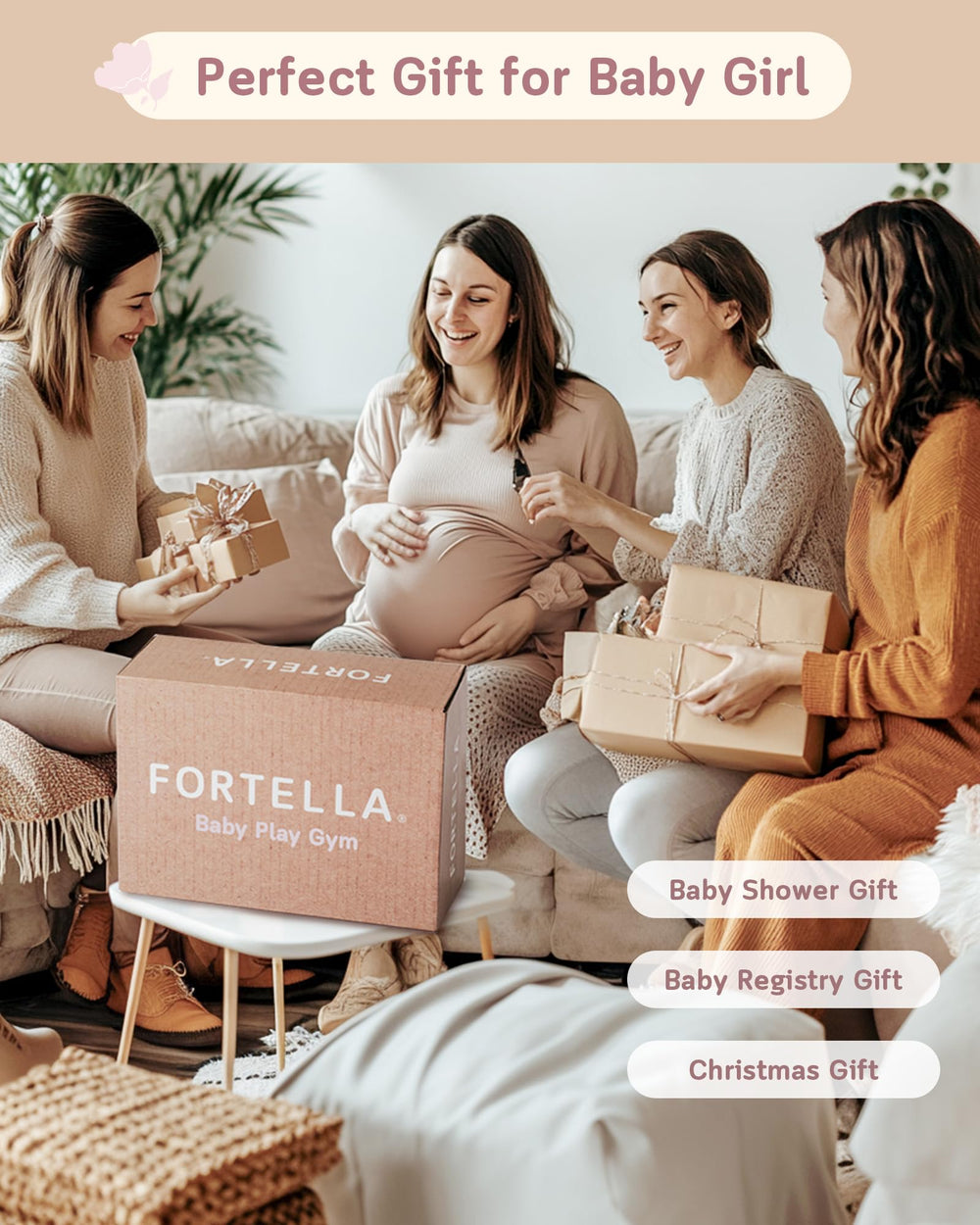 Fortella Baby Play Gym Washable cover keeps the mat clean