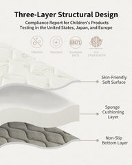 Close-up of Fortella play mat showing thick foam core for cushioning