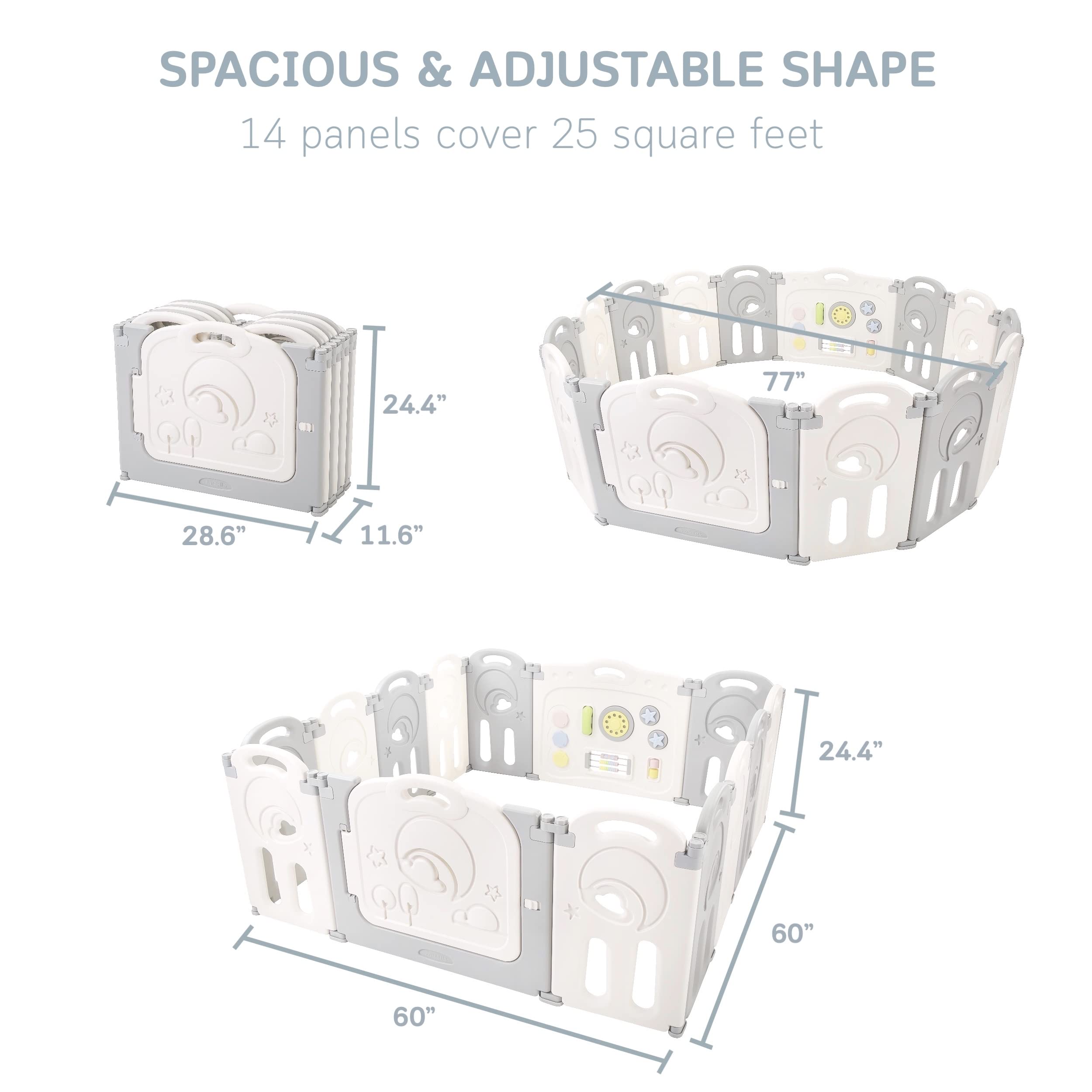 Fortella Cloud Castle suitable for indoor and outdoor use on various surfaces.