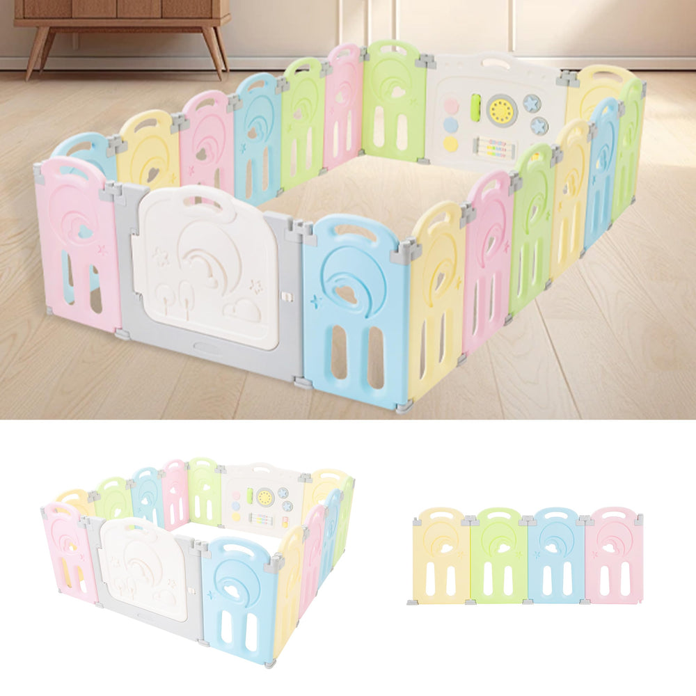 Fortella Cloud Castle Playpen spacious area covering over 25 square feet for toddlers.