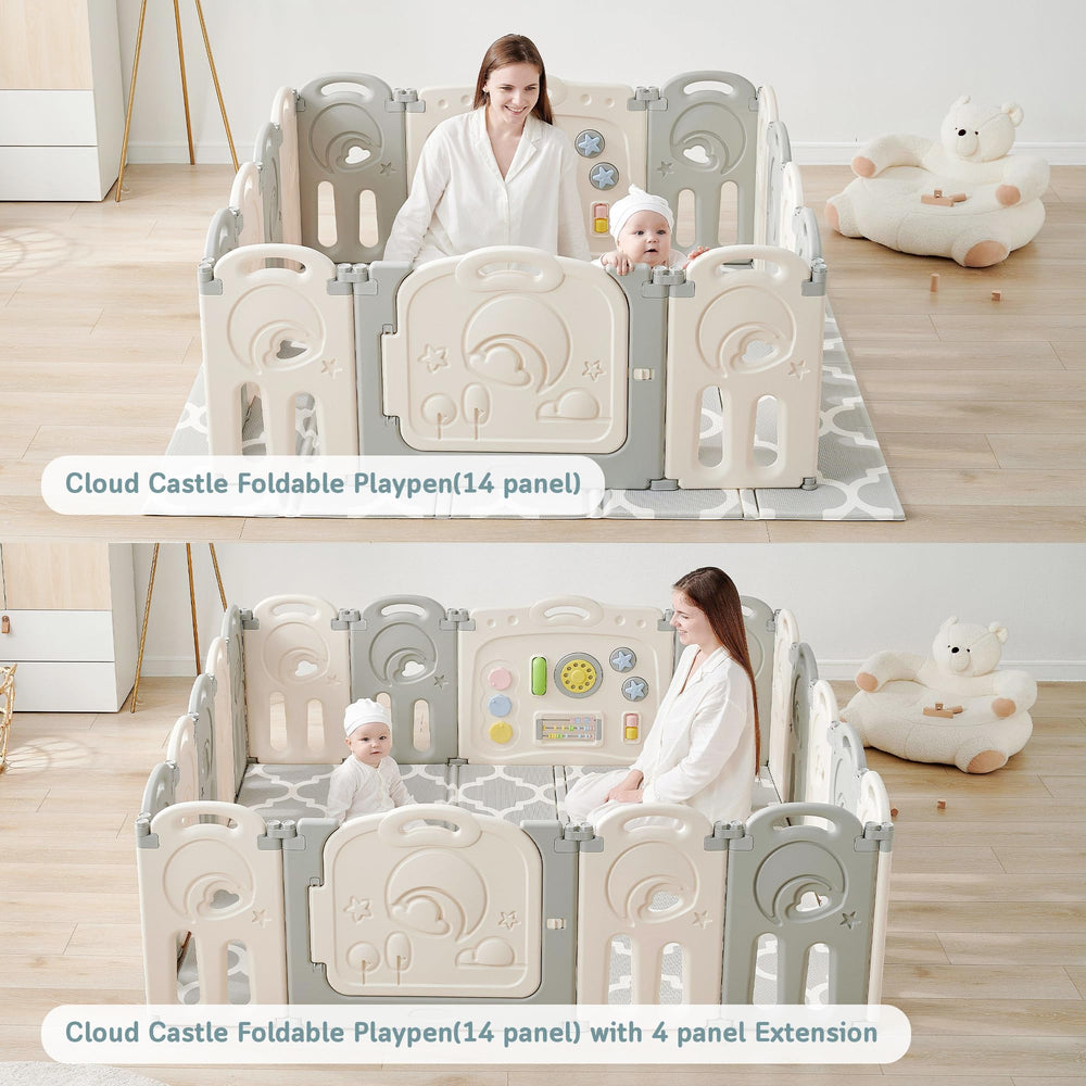 Fortella Cloud Castle spacious 25-square-foot play area for exploration.