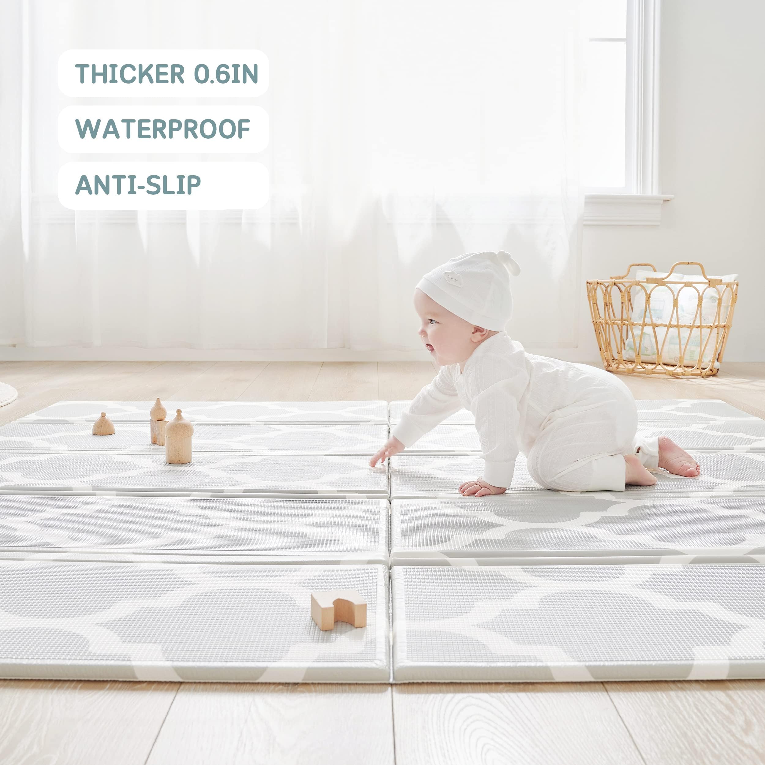 IXPE foam core offers a soft, safe surface for tummy time.