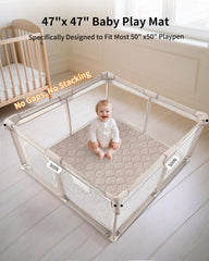 Fortella play mat forest-taupe open layout showing a spacious tummy time area.