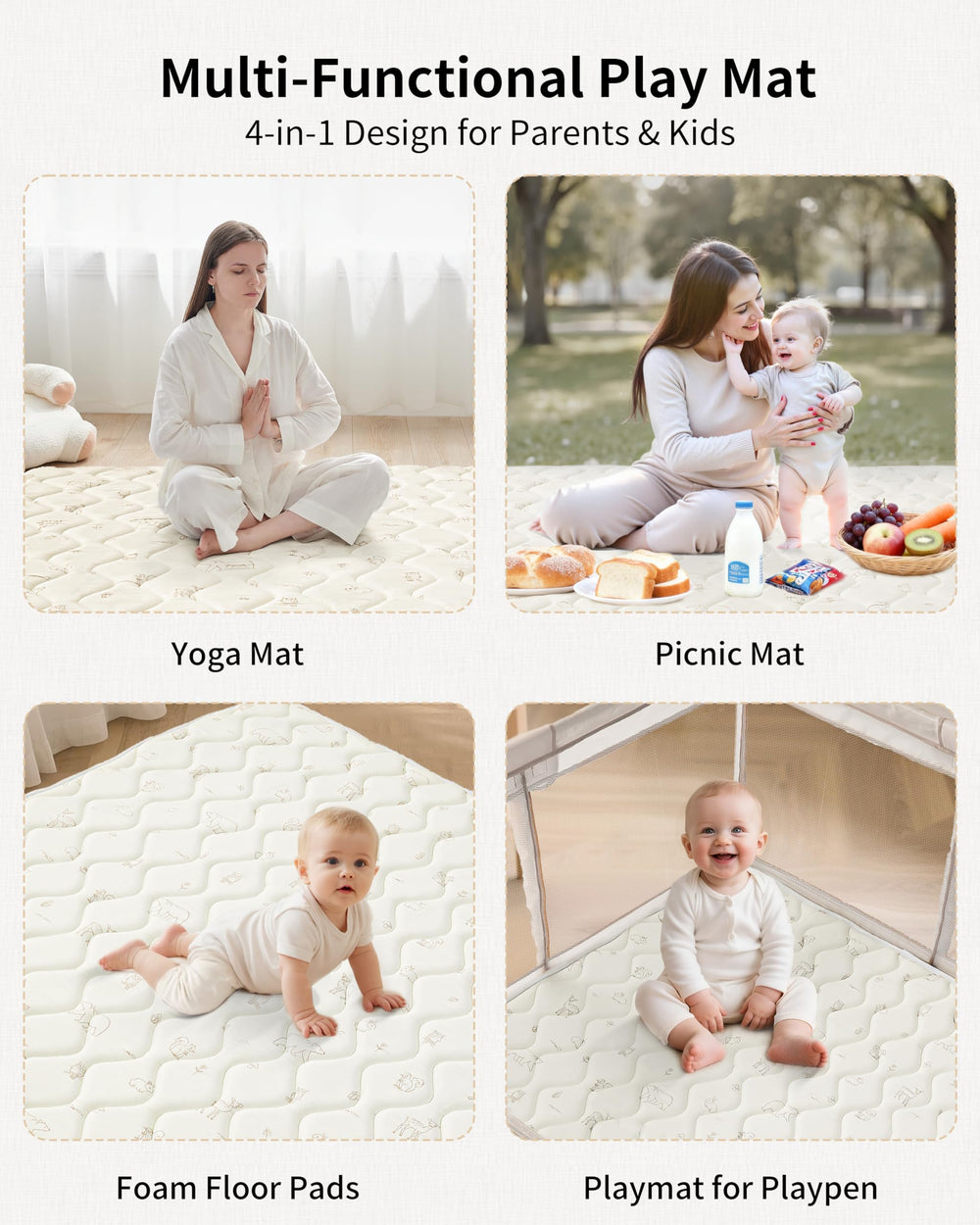 Fortella play mat forest-taupe outdoors in yard for versatile play.