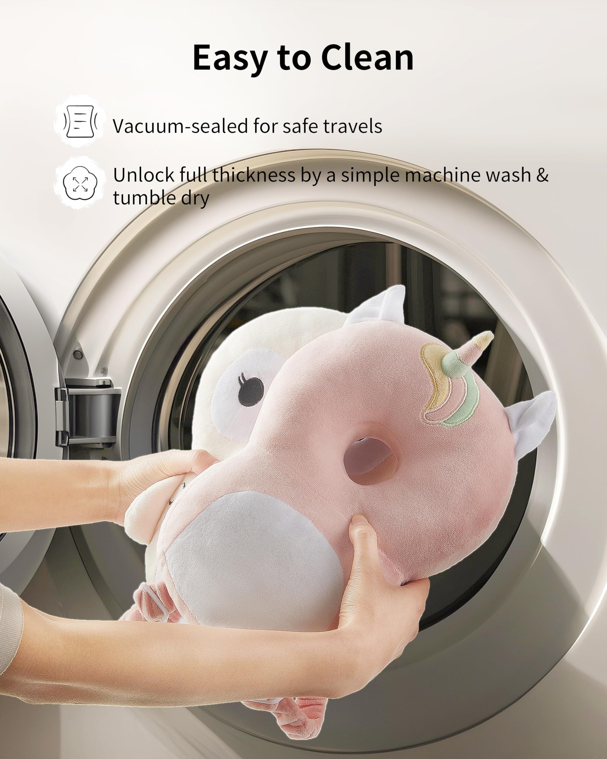 Fortella plush unicorn design adds a charming, comforting touch