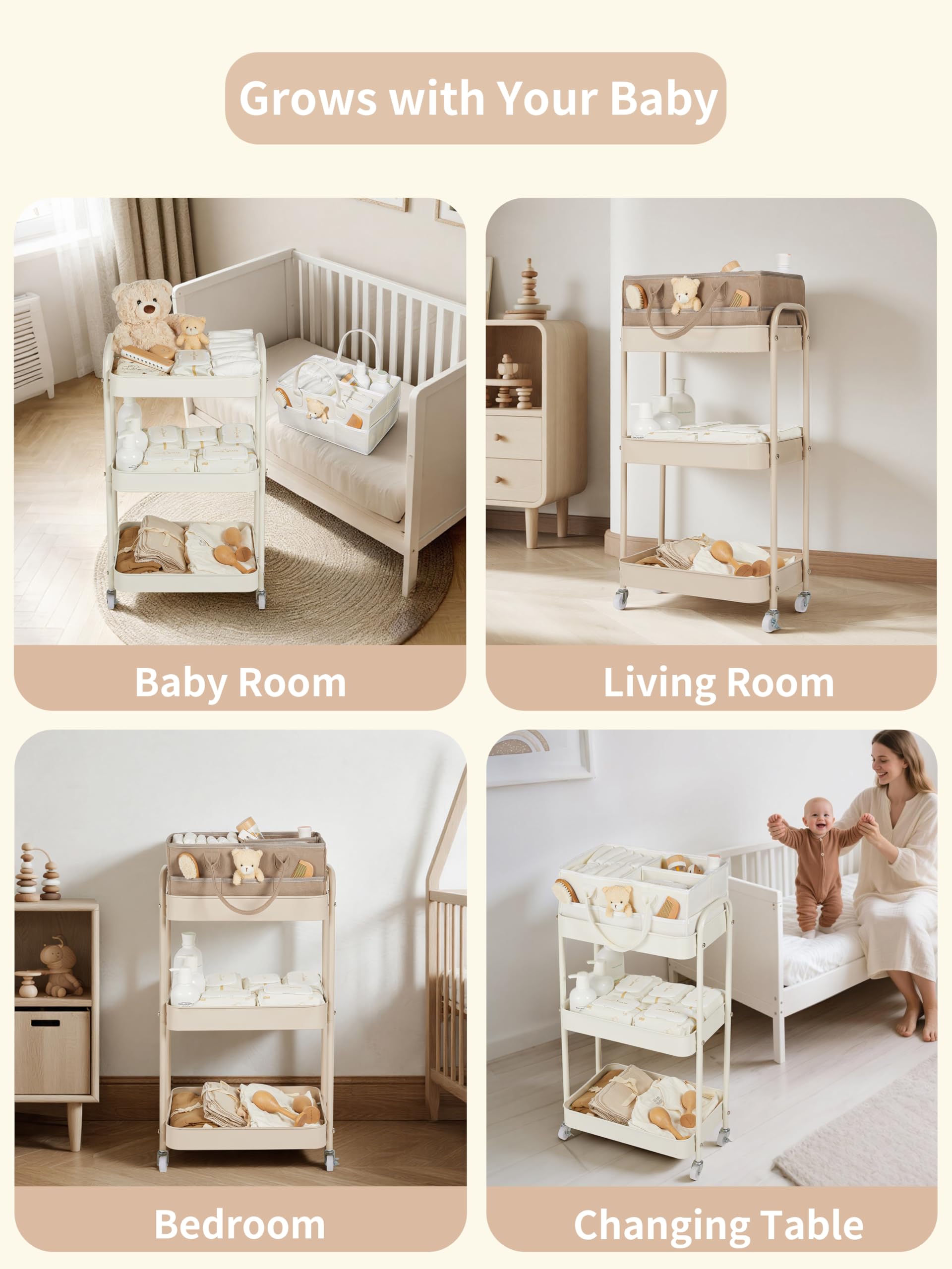 Fortella three-tier shelves maximize space in bedrooms or bathrooms.