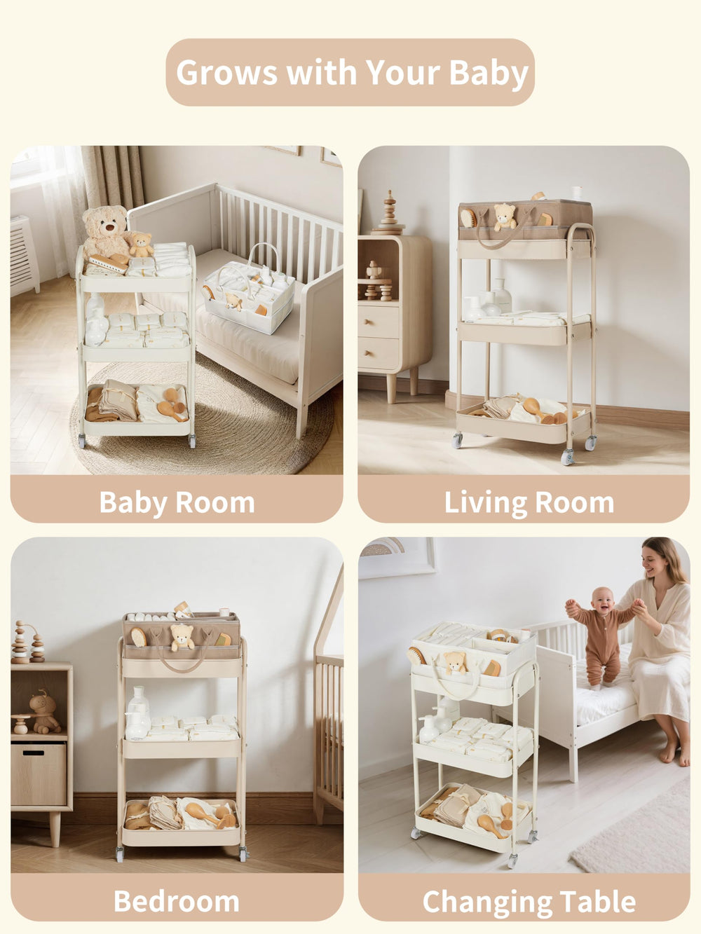 Fortella three-tier shelves maximize space in bedrooms or bathrooms.