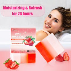Forvirness handmade organic yoni soap with rose essence and strawberry oil