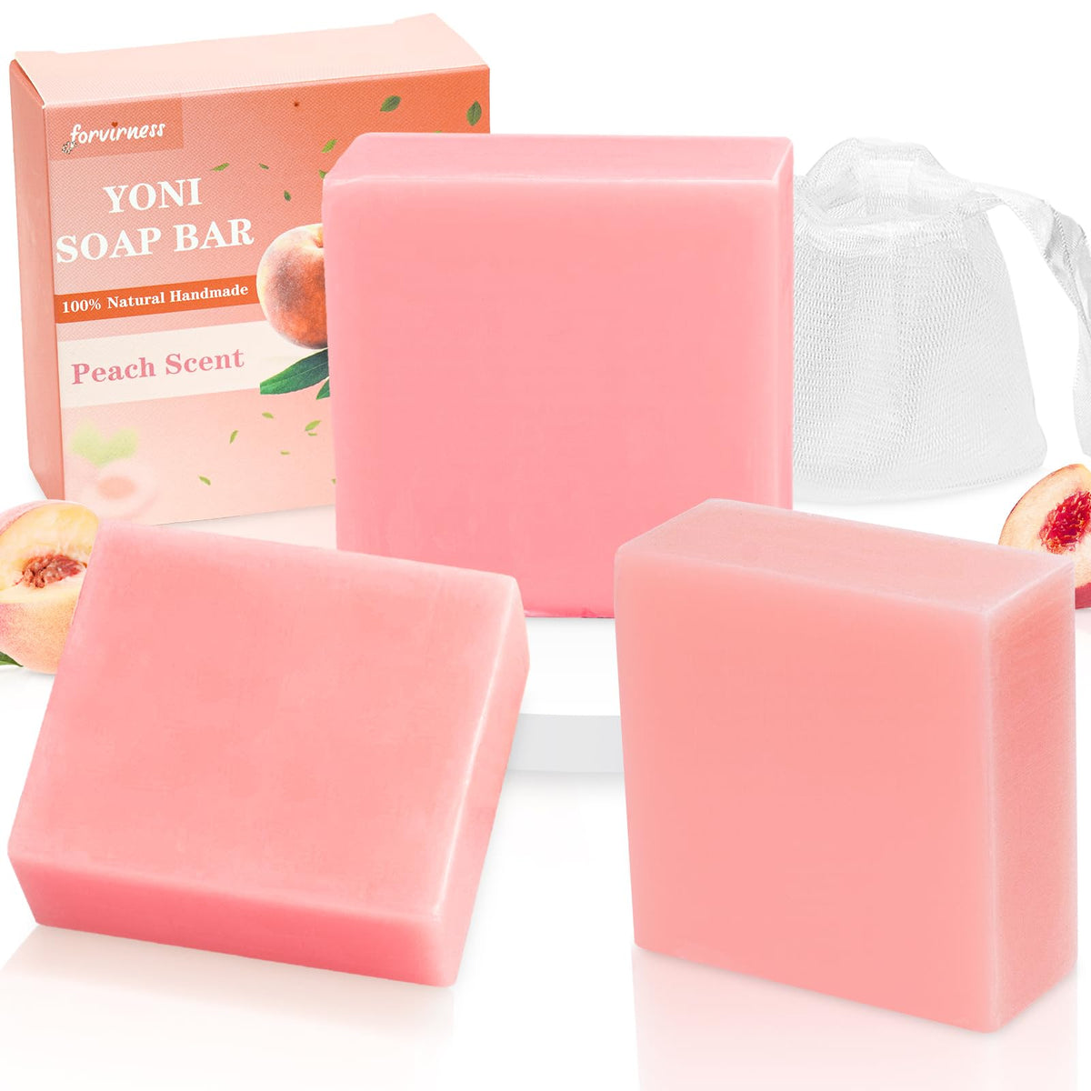 Forvirness Yoni Soap Bar peach juice scent for a fresh daily cleanse