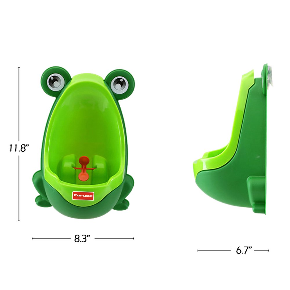 FORYEE frog potty with aiming target close-up, helps kids aim with fun visuals