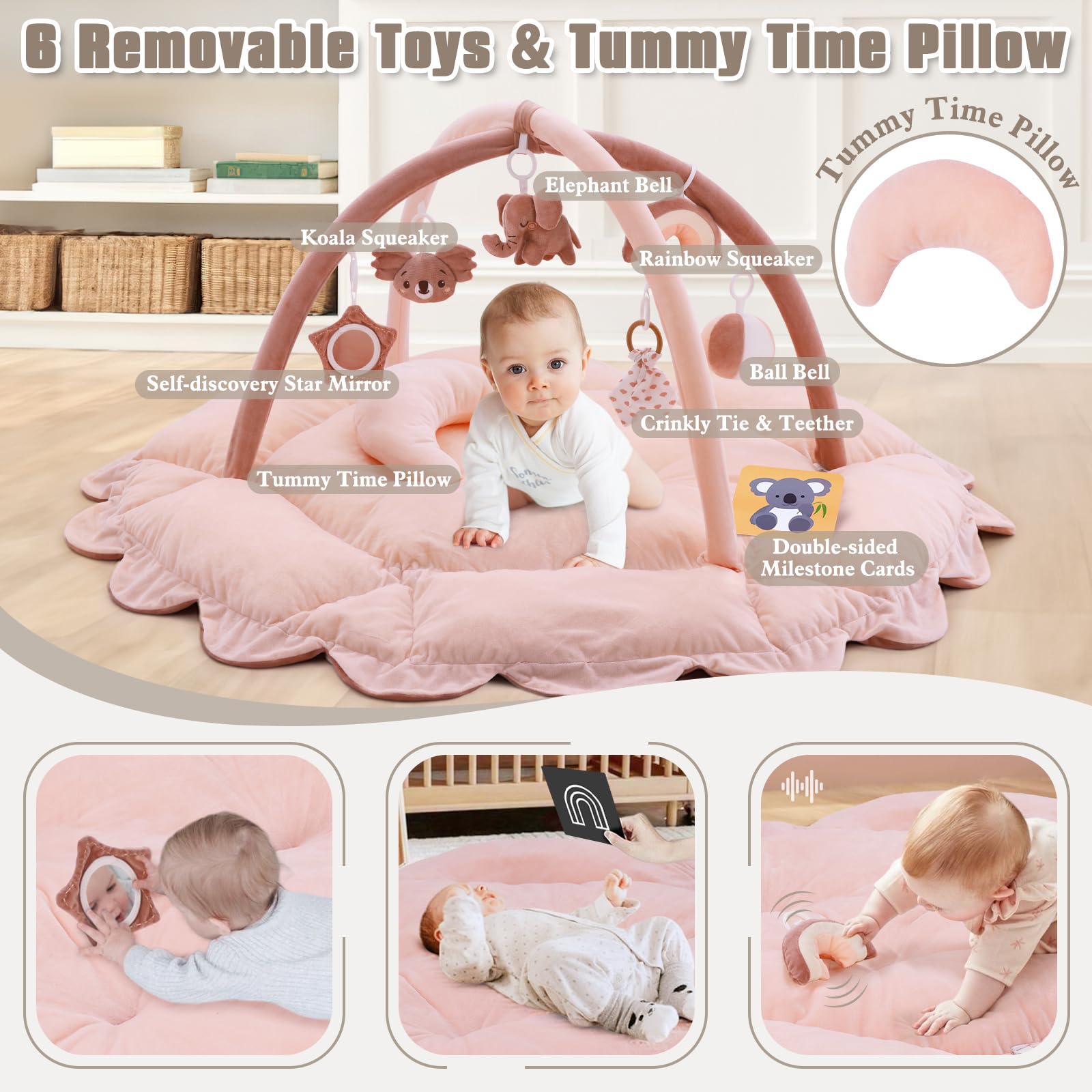 Foryoomi 6-sensory toys koala elephant rainbow keep baby engaged during play