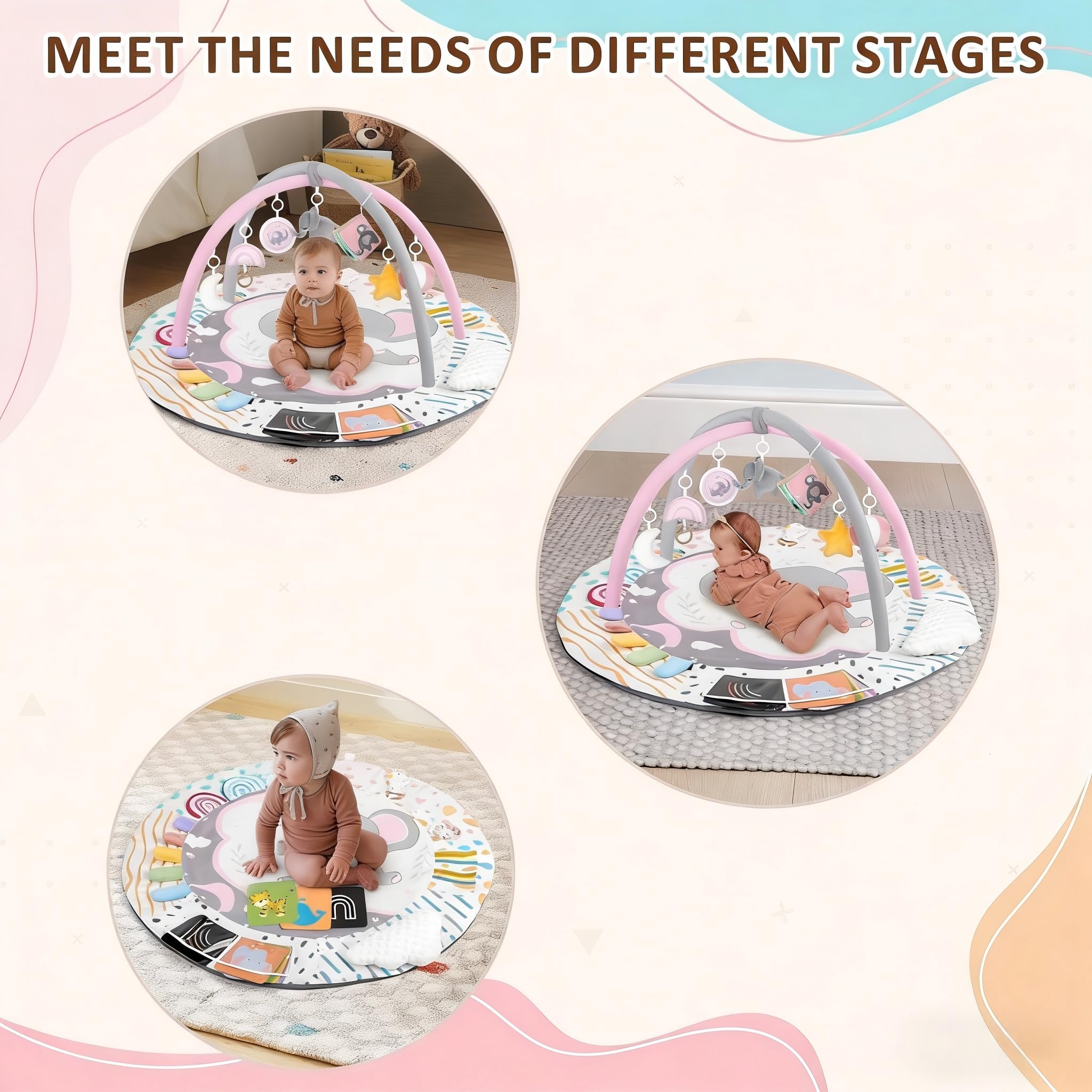 Foryoomi rainbow rattle adds sound cues for reach and grab practice