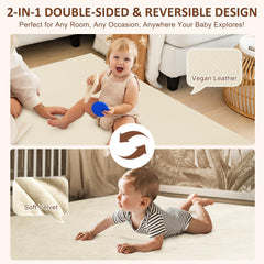 Foryoomi Baby Play Mat velvet side adds warm, cozy comfort for infants.