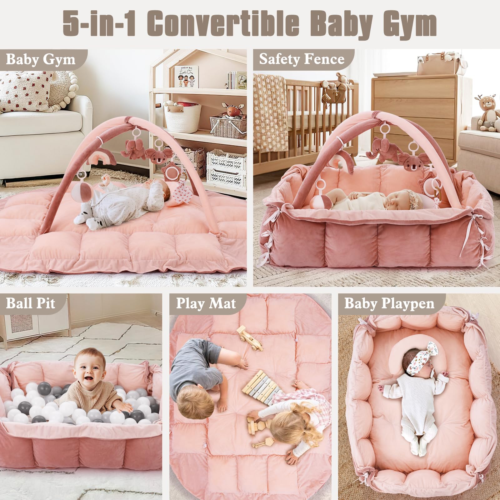 Foryoomi cotton play mat texture offers soft comfort for baby