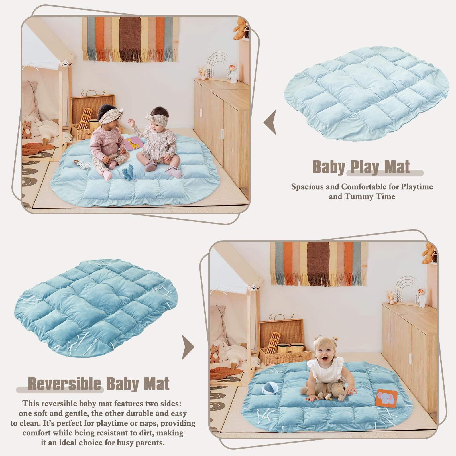 Foryoomi double-sided learning cards blue to support visual and cognitive play.