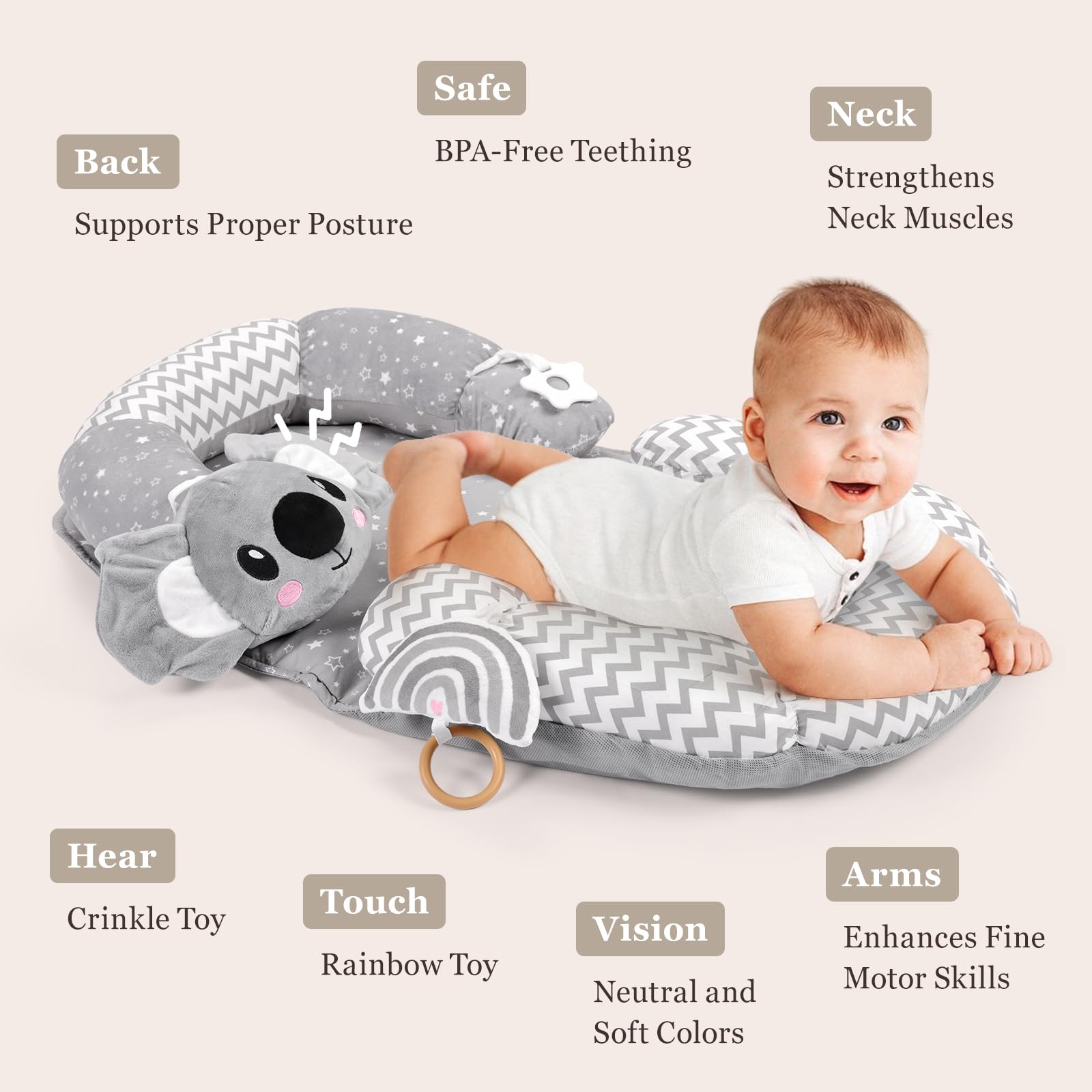 Foryoomi Koala push toys engage vision and touch during play