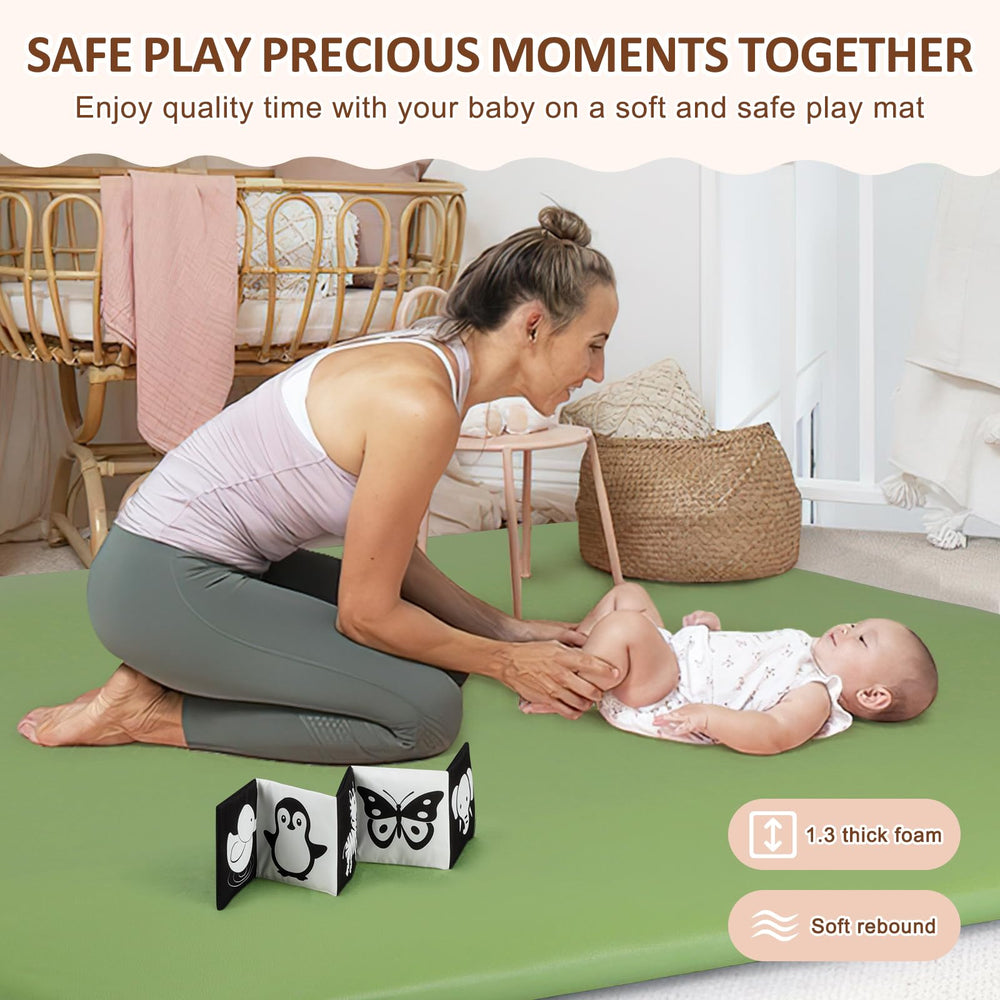 Foryoomi modern nursery design with neutral green mat