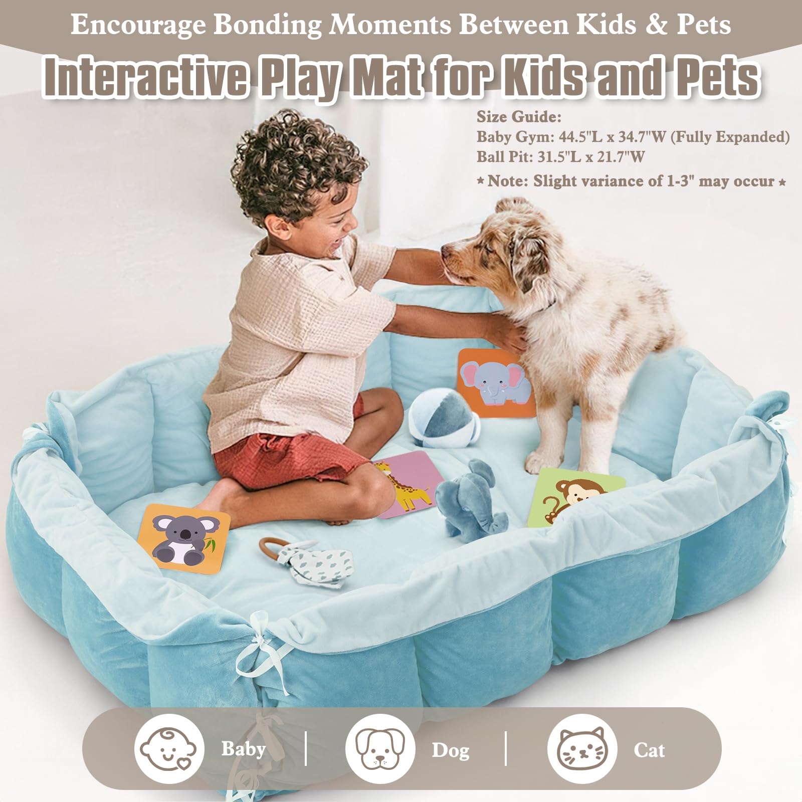 Foryoomi modular play fence blue creates a safe, expandable activity space.