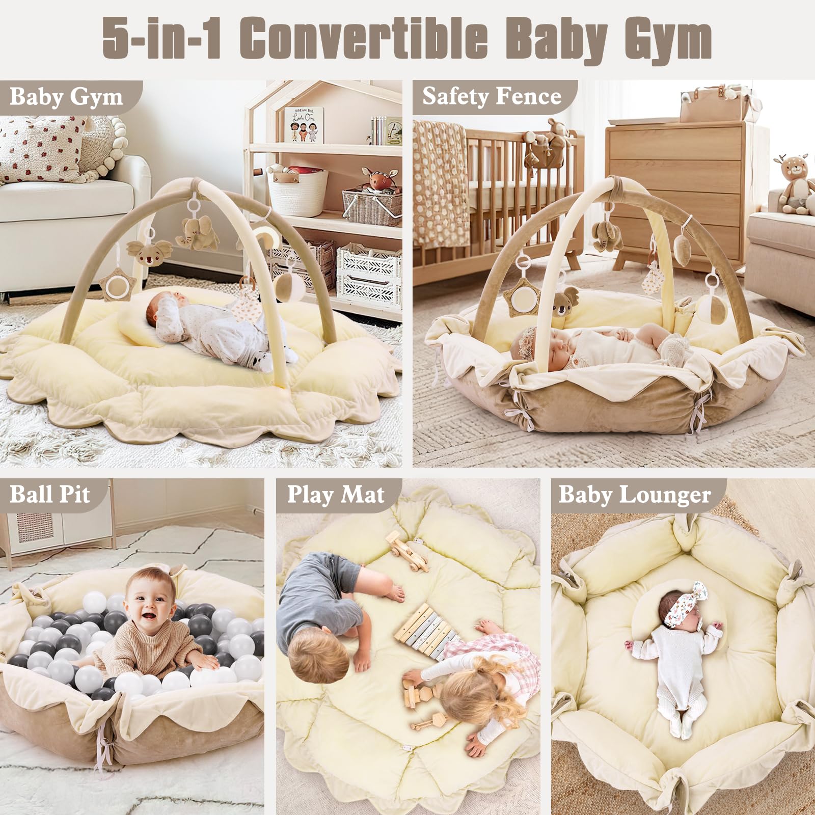 Foryoomi six sensory toys kit enhances baby engagement during playtime.