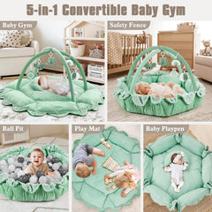 Foryoomi tummy time mat in soft cotton, gentle surface for baby play