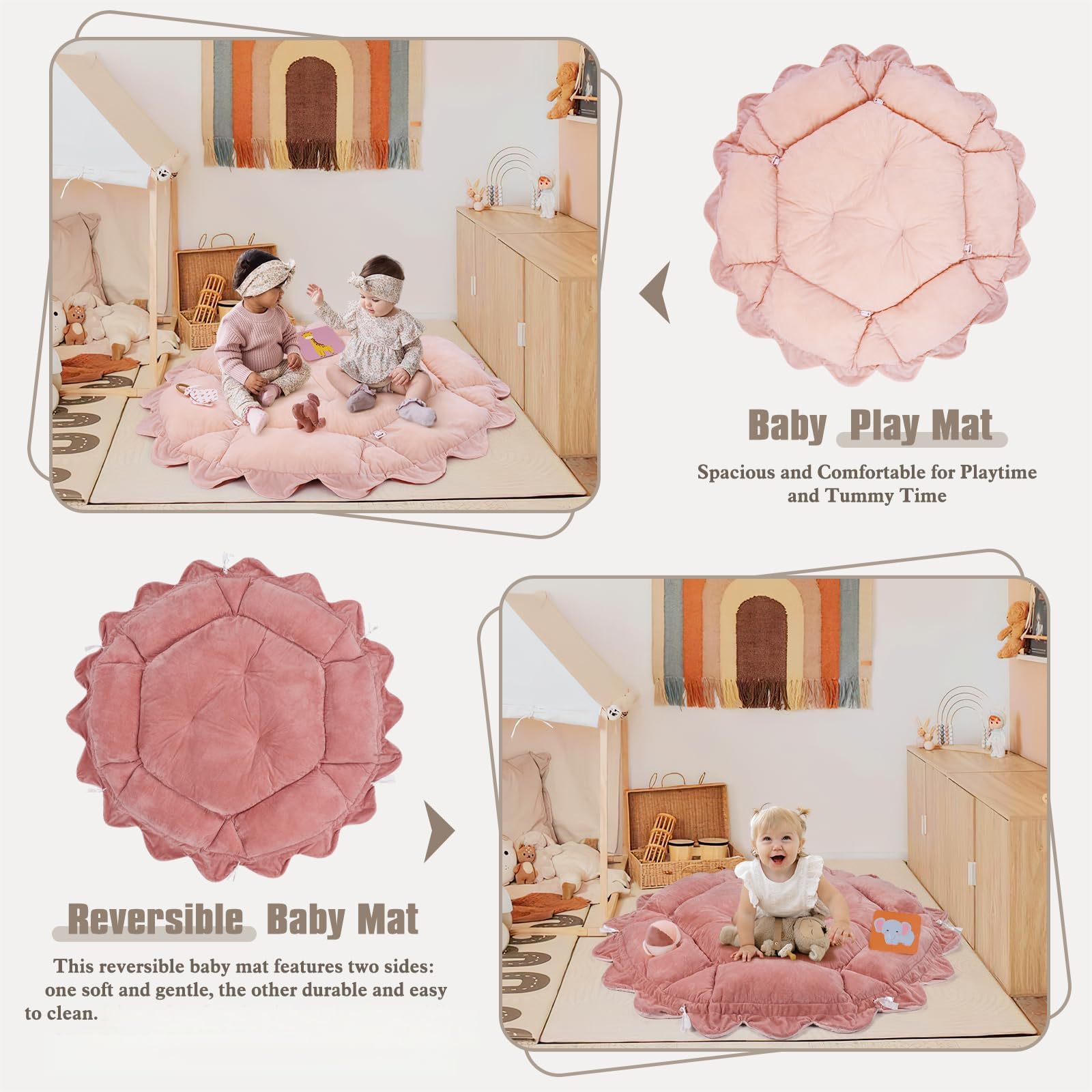 Foryoomi tummy time pillow adds comfort during stretches and play