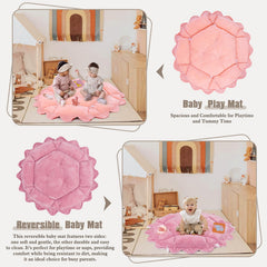 Foryoomi tummy time pillow provides gentle support on plush cotton