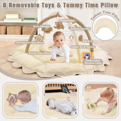 Foryoomi tummy time pillow adds soft support for early development.