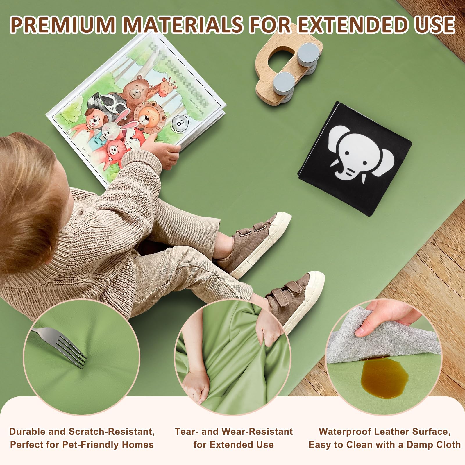 Foryoomi waterproof surface is easy to wipe clean after spills