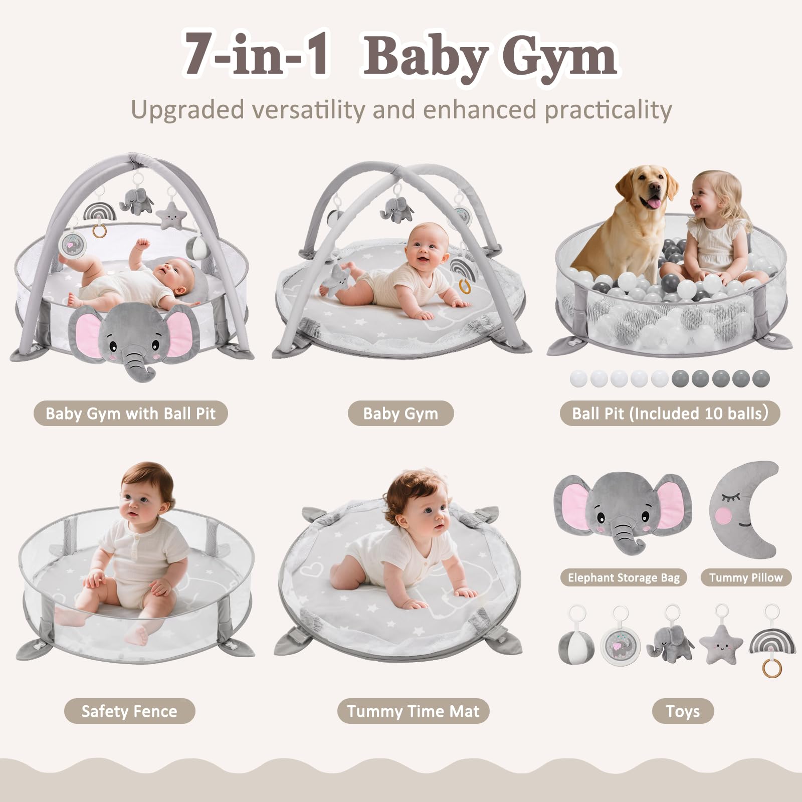 Foryoomi XL tummy time mat showing soft cushioning for early head lifting