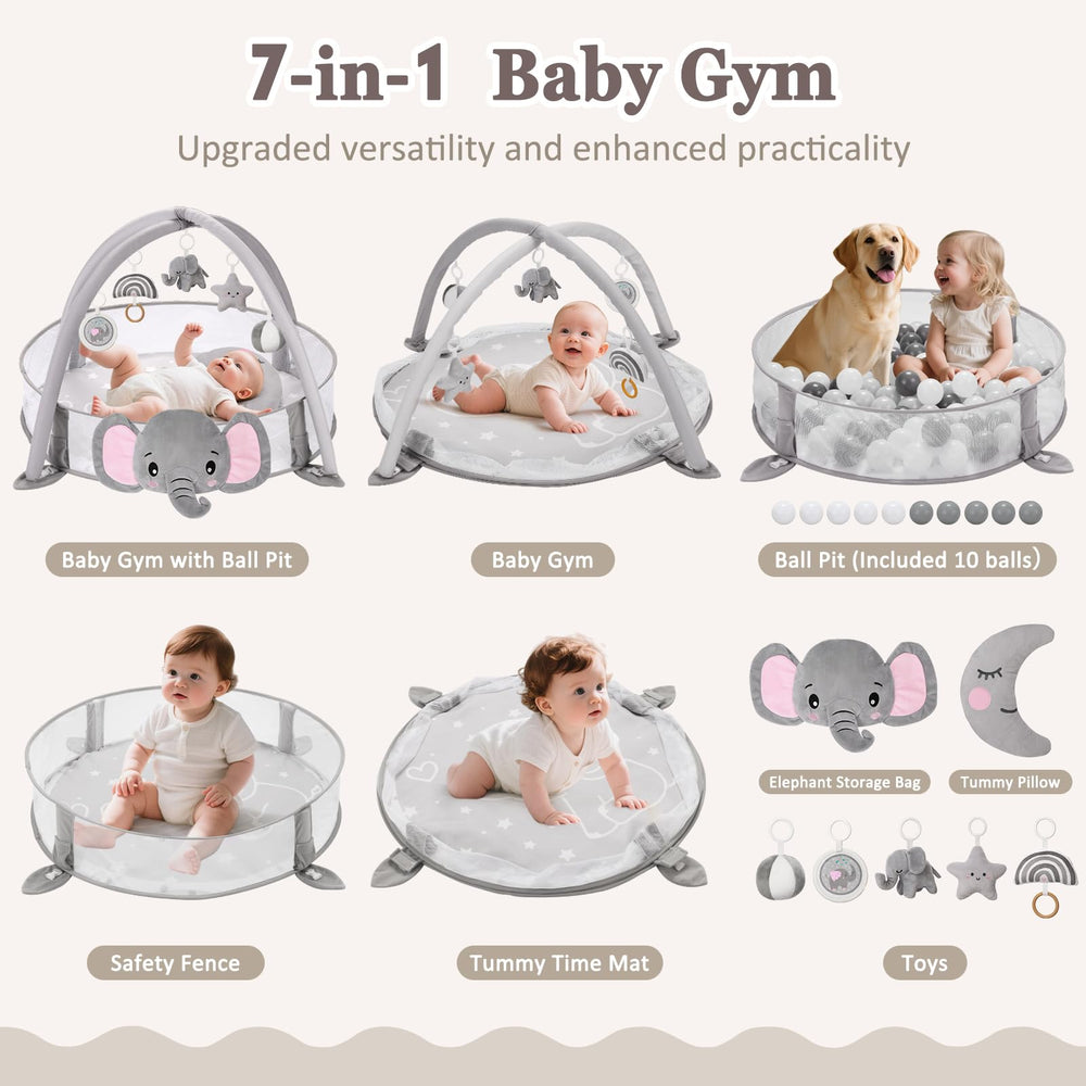 Foryoomi XL tummy time mat showing soft cushioning for early head lifting