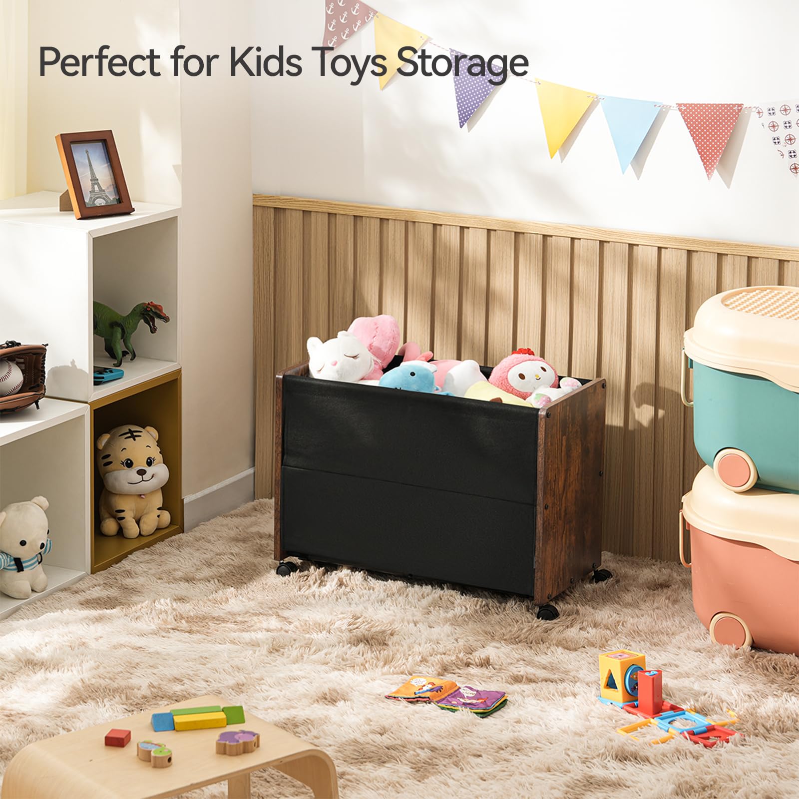 FOUCSSOMEI kids toy box in a playroom setup