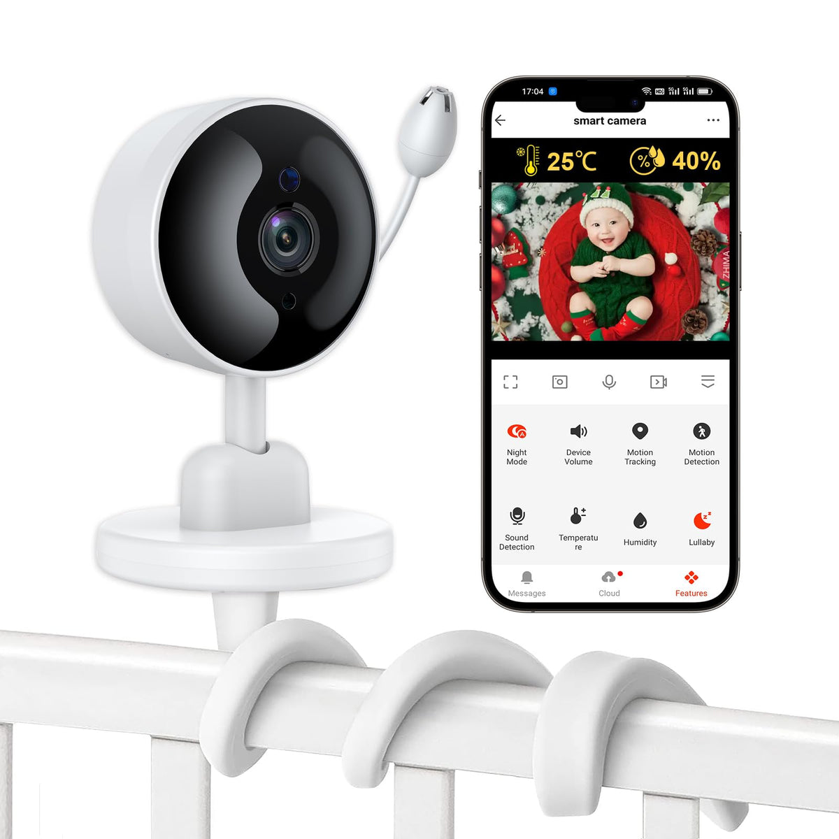 FOUKWAKC Tuya Baby Monitor 2K night vision for clear late-night checks