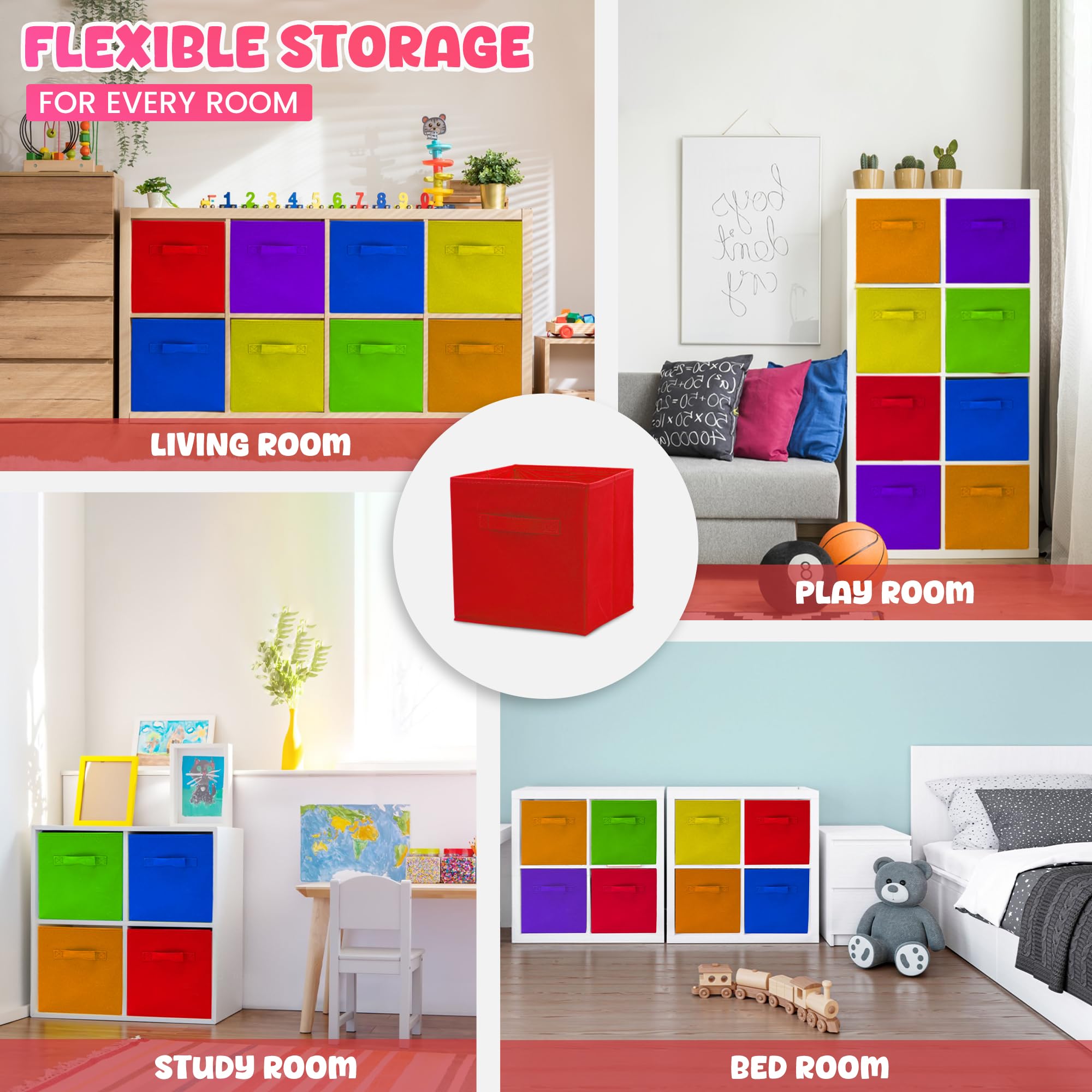 4E's Novelty rainbow storage cube yellow bin helps organize clothes