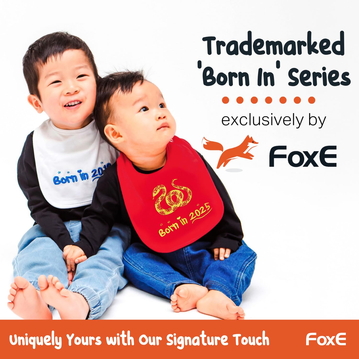 FoxE Born in 2026 unisex design fits any baby wardrobe.