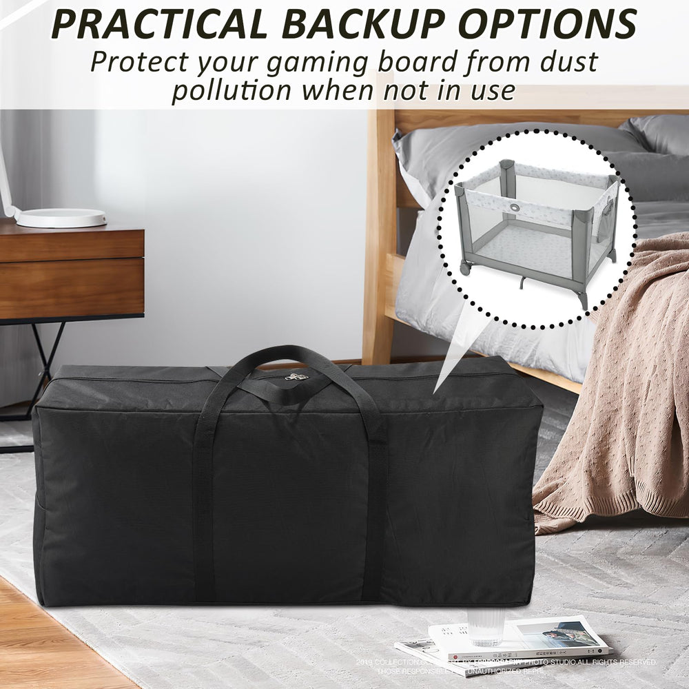Foxtell versatile storage bag for crib and home organization.