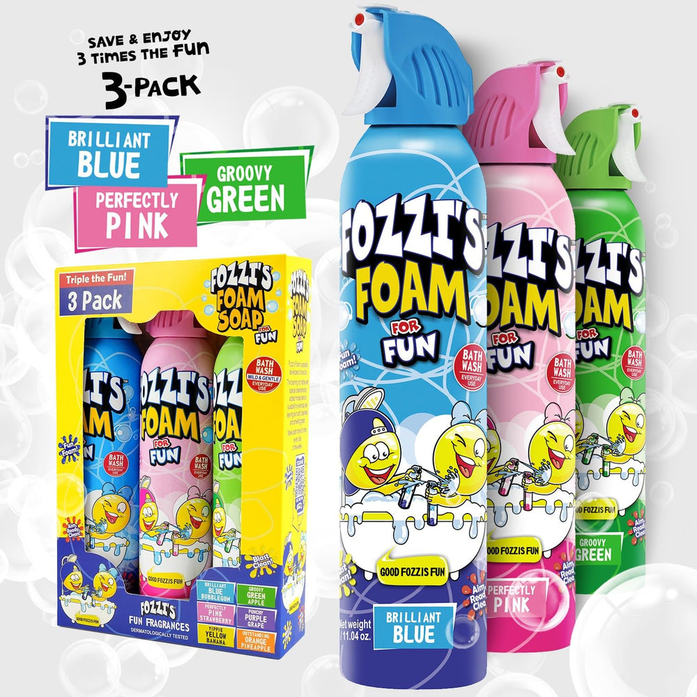 FOZZI'S mixed bath foam spray in berry scent for giggles and quick rinsing