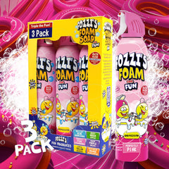 Kids explore imaginative bath time with FOZZI'S pink foam.