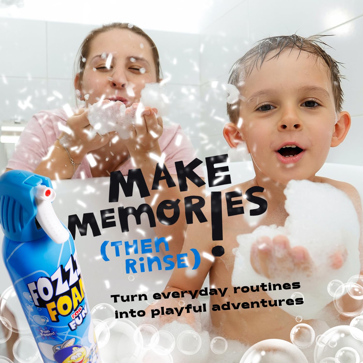 The easy spray trigger supports independent use during bath time.