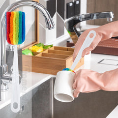 Framendino colorful cleaning brushes set for cups, bottles, and glasses