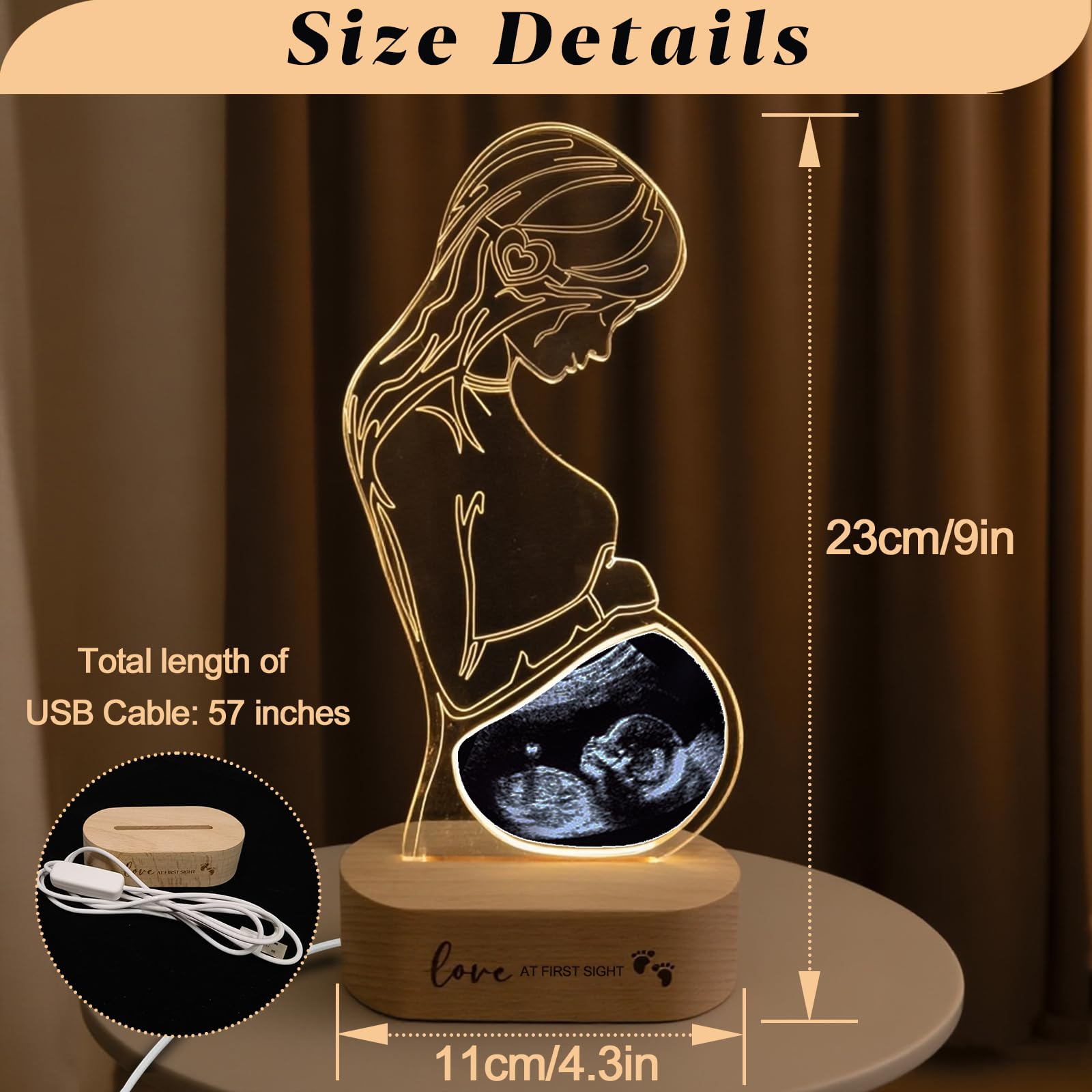 Frddiud acrylic night light base provides warm bedside glow for new parents.